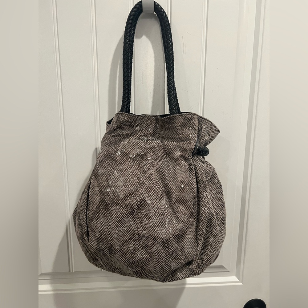 Judith Ripka Python Embossed Leather Brown/ Silve… - image 1